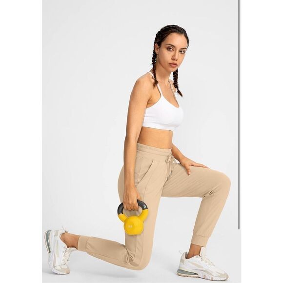 NEW Joggers Pants Zipper Pockets High Waisted Athletic Tapered S - Picture 6 of 8